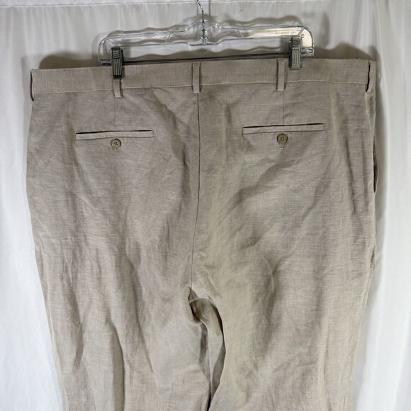 Cubavera Linen Blend Pants Men's 44x32 Beige Pockets Button Zip Lightweight - Picture 7 of 8